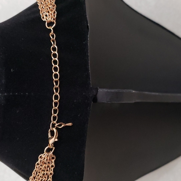 Five Strand Faux Pearl and Clear Crystal Gray Beaded Necklace Set - Picture 7 of 8